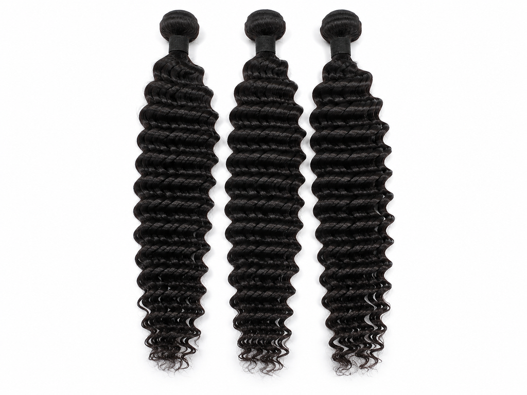 BUNDLES DEEP WAVES VIRGIN HAIR PREMIUM —  100% HUMAIN