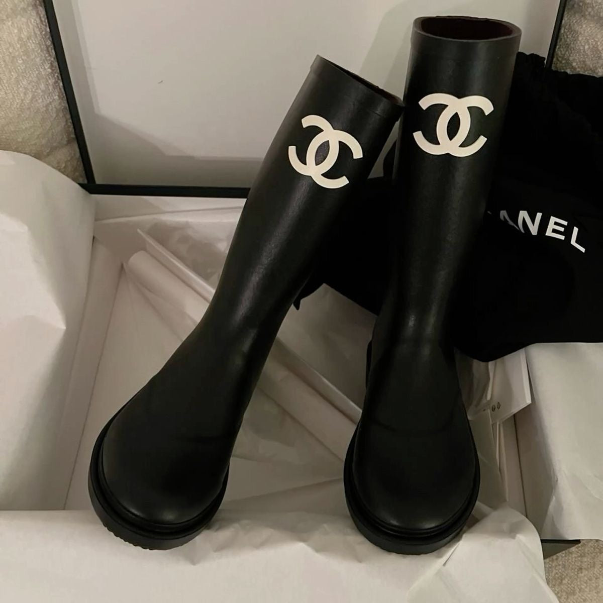 Chanel Rain Boots Noir
