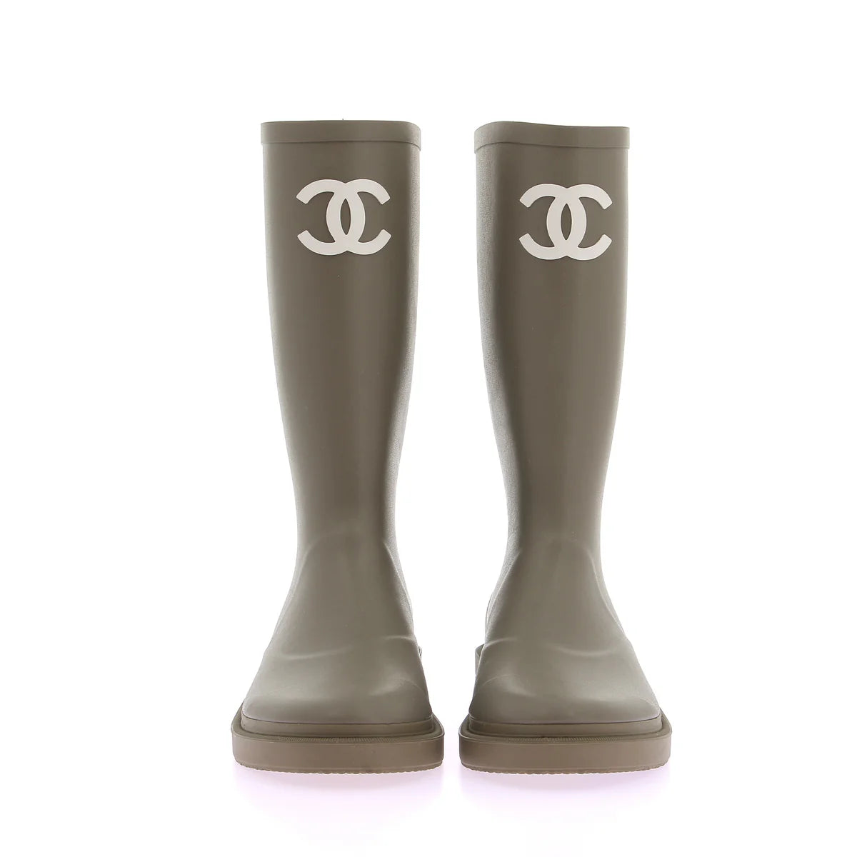 Chanel Rain Boots Vert Camo