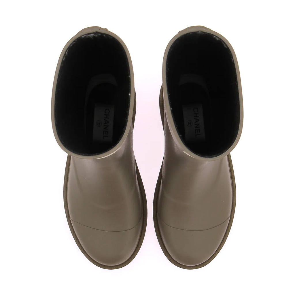 Chanel Rain Boots Vert Camo