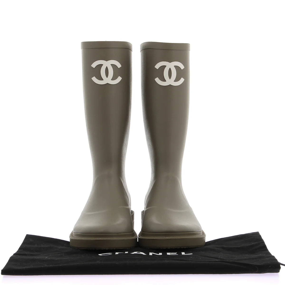 Chanel Rain Boots Vert Camo