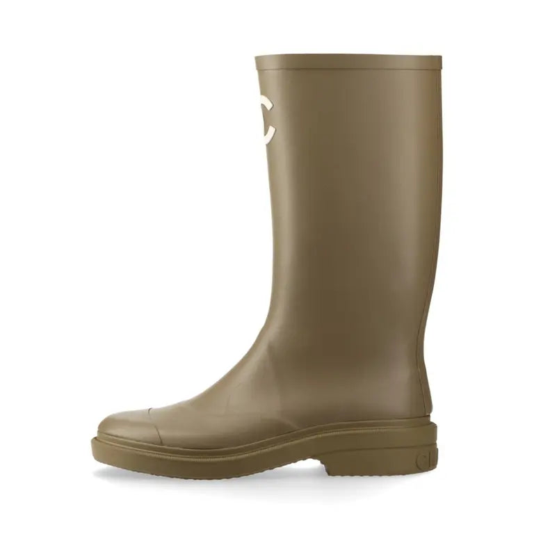 Chanel Rain Boots Vert Camo